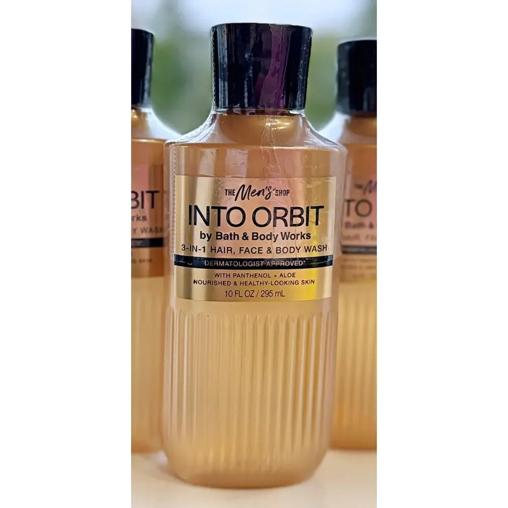 Bath & Body Works 10 oz Into Orbit Men's 3-in-1 Hair Face Body Wash Gel x3